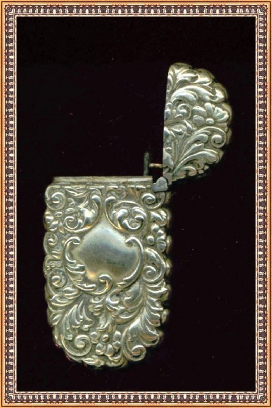Vintage Art Nouveau Victorian Match Safe Vesta Flip Top Ornate