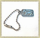 Vintage Silver Fred Harvey Style Key Chain Dog Figural