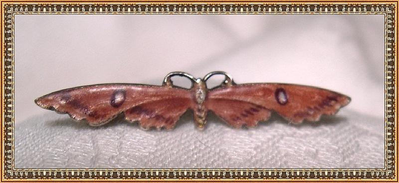 Watson Sterling Butterfly Moth Pin Brooch Enamel c 1900
