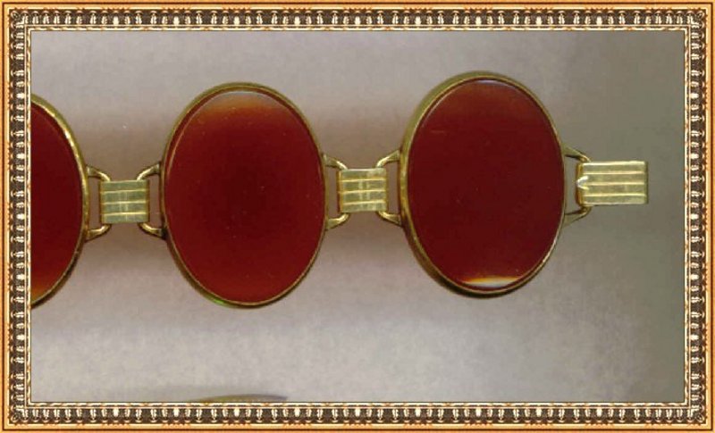 Vintage 10K G F Retro Art Deco Bracelet Oval Carnelian