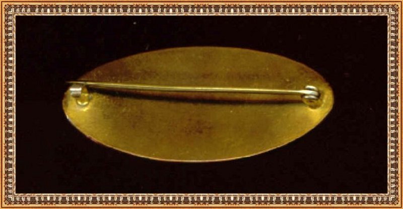 Vintage Gold Gilt Brass Brooch Pin Enamel Iris White
