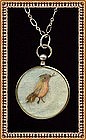 Vintage Antique F & B Sterling Silver Necklace Bird