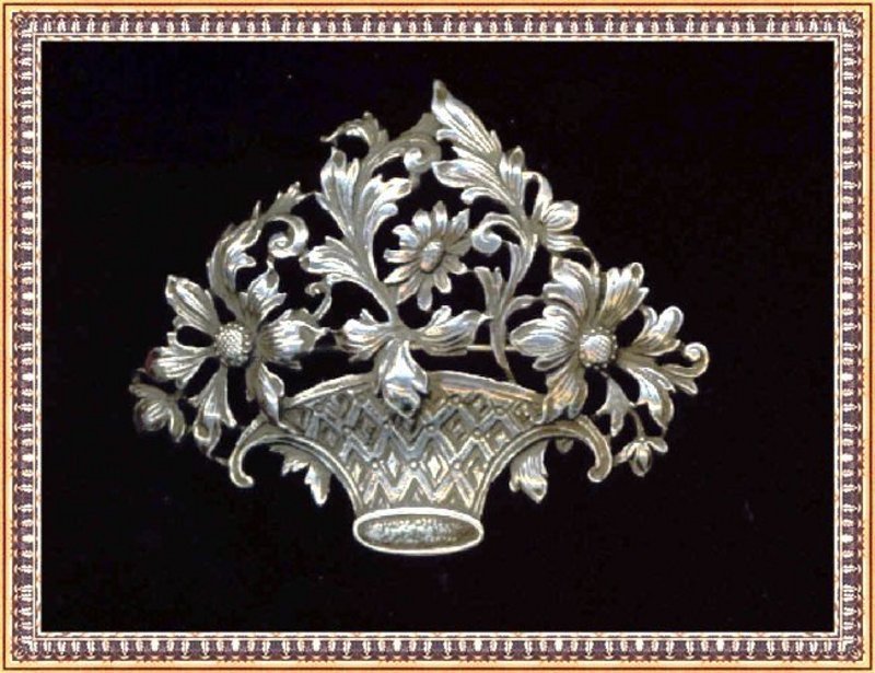 Vintage Guglielmo Cini Sterling Silver Floral Brooch