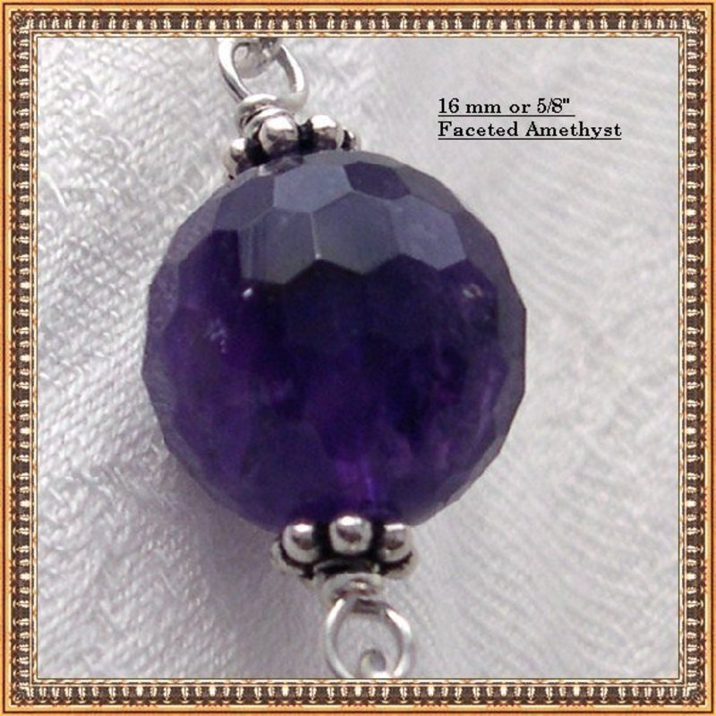 Signed Sterling Silver Amethyst Necklace 330 Carats