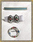 Vintage Sterling Silver Guilloche 2 Pin, Earring Trio