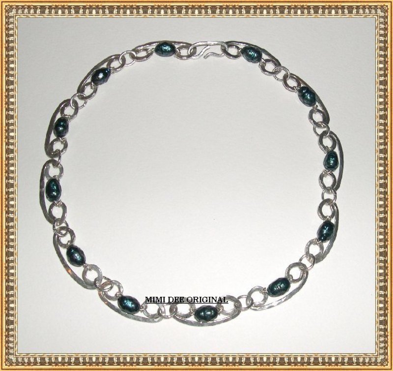 Signed Studio Sterling Hammered Choker by MIMI DEE
