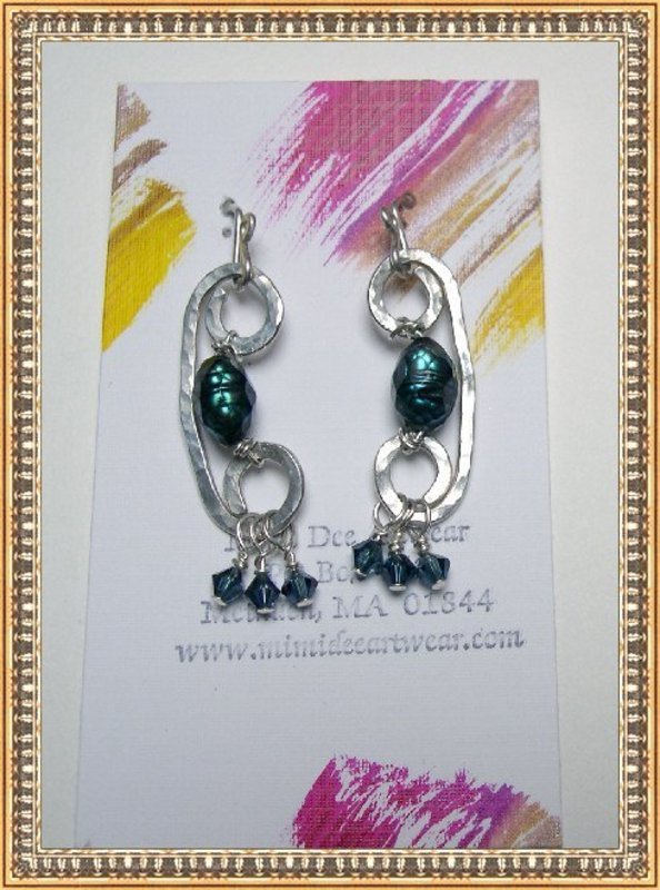 Signed Sterling Silver Studio Earrings by MIMI DEE