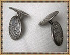 Antique Nouveau Double Sided Sterling Silver Cufflinks