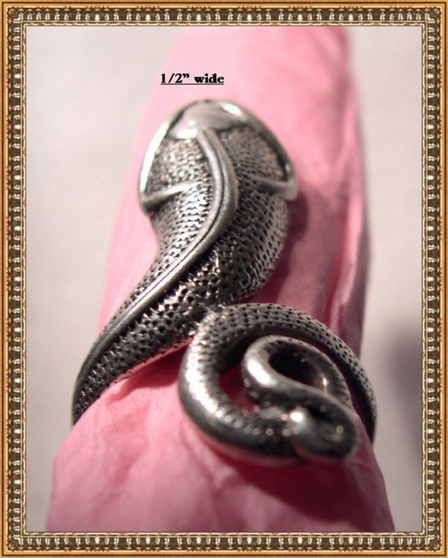 Vintage Sterling Silver Snake Ring Cobra Figural Mark