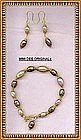 22K Gold on Sterling Vermeil Bracelet Set Pink Pearl