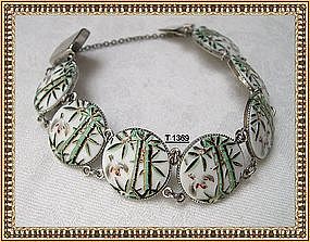 Vintage Signed Toshikane Japan Bracelet Silver Plate