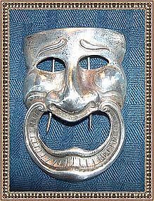 Vintage Early Cini Sterling Silver Fur Clip Theater Face Mask