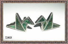 Vintage Los Castillo Bird Mosaico Sterling Earrings 15