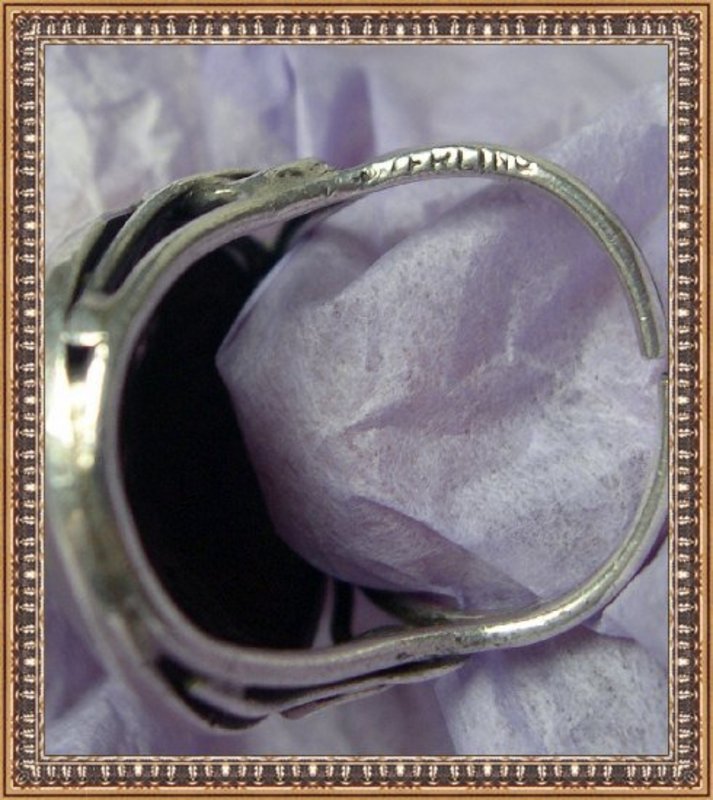 Vintage Sterling Silver Shiebler Style Ring Man Face