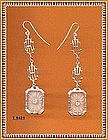 Vintage Camphor Glass Drop Earring Sterling Silver