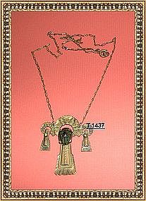 Victorian Egyptian Revival Necklace Scarab Beetle 1870