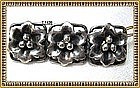 Vintage Signed Peruzzi Boston Sterling Silver Pin Applied Flowers