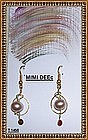 18K Gold Handmade Earrings Pink Peach Pearl Sapphires