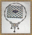 Vintage Peruzzi Silver Necklace Citrine Faces in Box