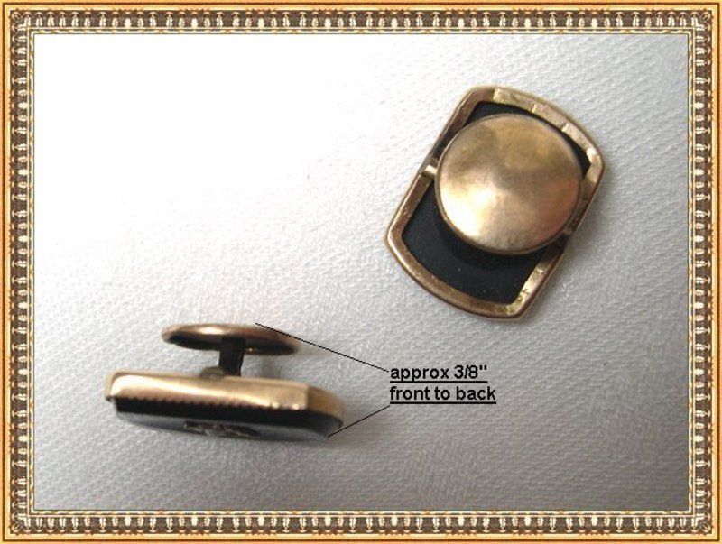 Vintage Antique Victorian Black Pearl Cuff Links Cufflinks GF