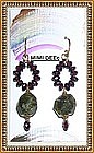 22K Vermeil Green and Red Garnet Earrings