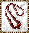 Antique Cherry Red Necklace Strand Faceted Barrel Clasp