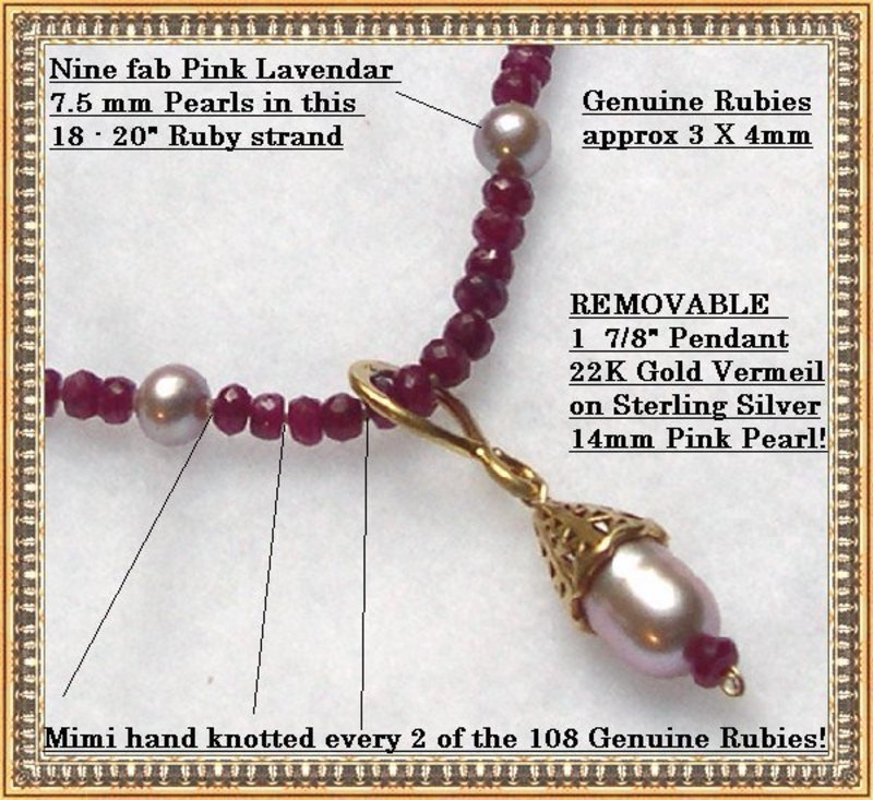 Ruby Gems Lavender Pink Pearl Strand Earring 3 pc Set