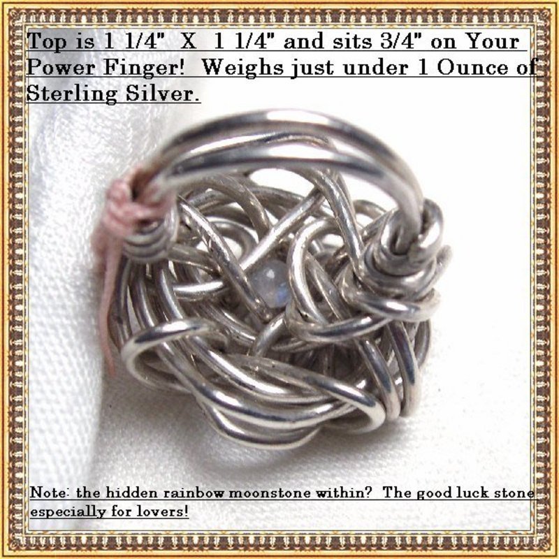 Signed Studio Sterling Silver Ring Metalwork Sculpture
