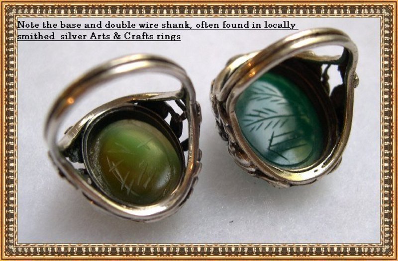 Vintage Unmarked Nouveau Arts Crafts Sterling Silver Scarab Leaf Ring