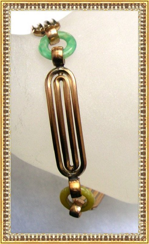 Vintage Art Deco Signed Kollmar &amp; Jourdan Bracelet Rolled Gold