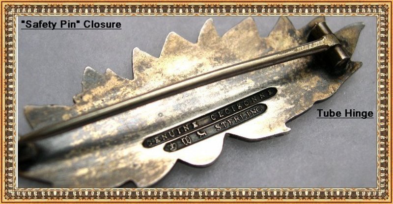 Vintage Sterling Watson Flower Pin Genuine Cloisonne