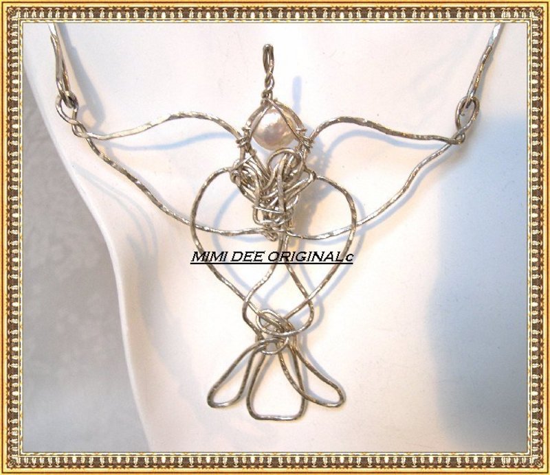 Signed Sterling Silver Sculpture Necklace Pectoral Bird