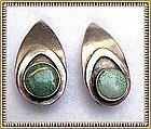 Vintage Sterling Silver Carlos Diaz Turquoise Earrings Clip On