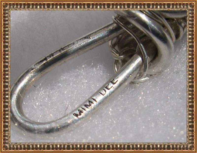 Signed Studio Sterling Silver Bypass Bracelet Cuff Gems