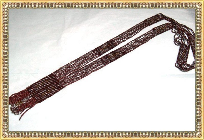 Antique Multi Beaded Sautoir Cut Steel Flapper Tassel Necklace