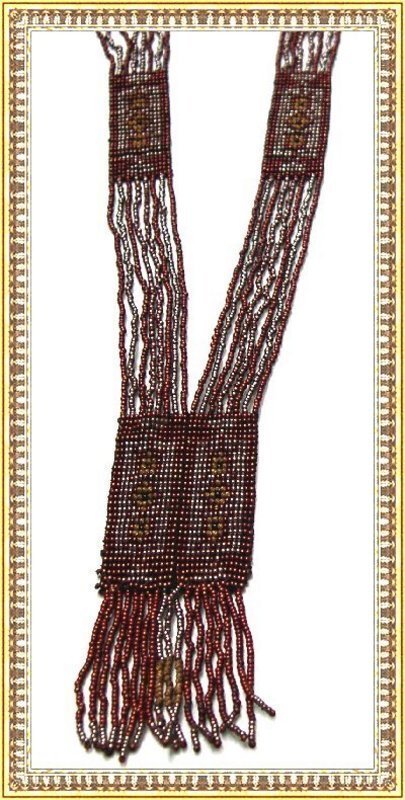 Antique Multi Beaded Sautoir Cut Steel Flapper Tassel Necklace