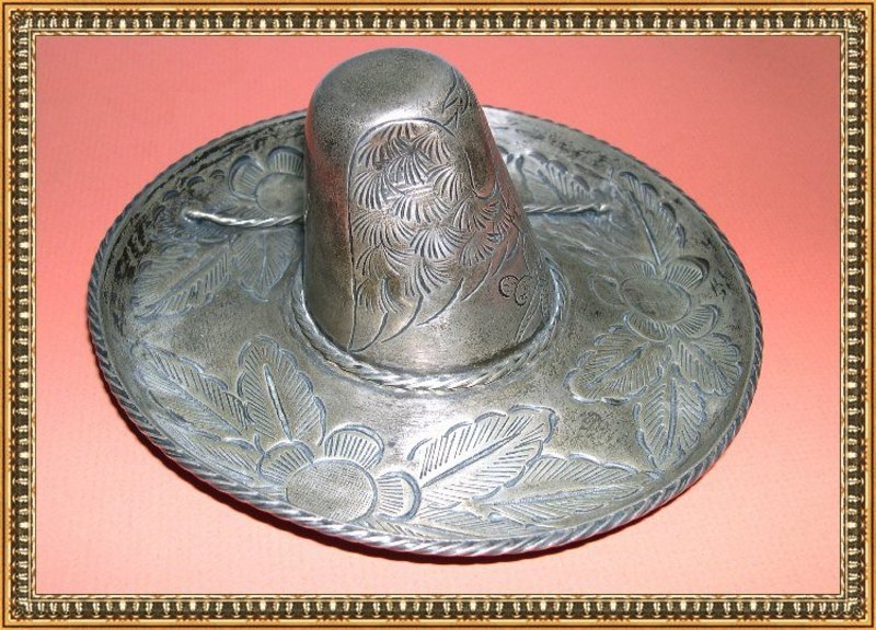 Vintage Sterling Silver Signed L. Maciel Sombrero Dish