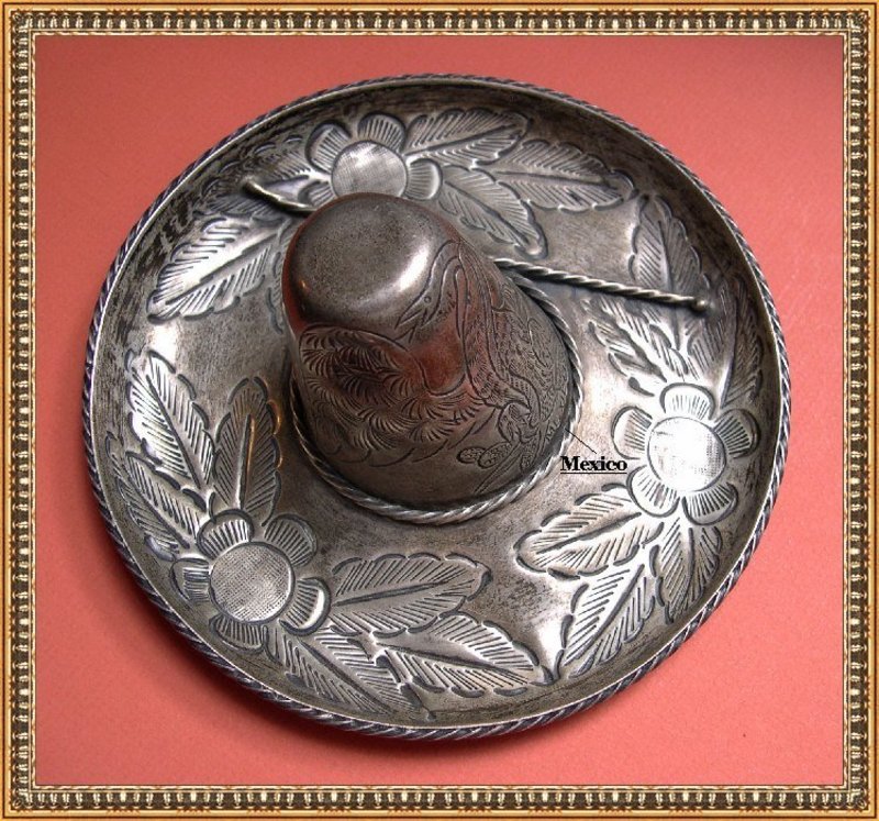 Vintage Sterling Silver Signed L. Maciel Sombrero Dish