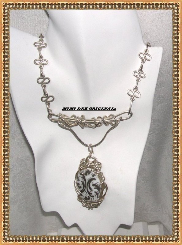 Signed Sterling Sculpture Necklace Handmade Chain