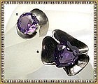 Vintage Taxco Sterling Sanchez "Alexandrite" Ring Duo