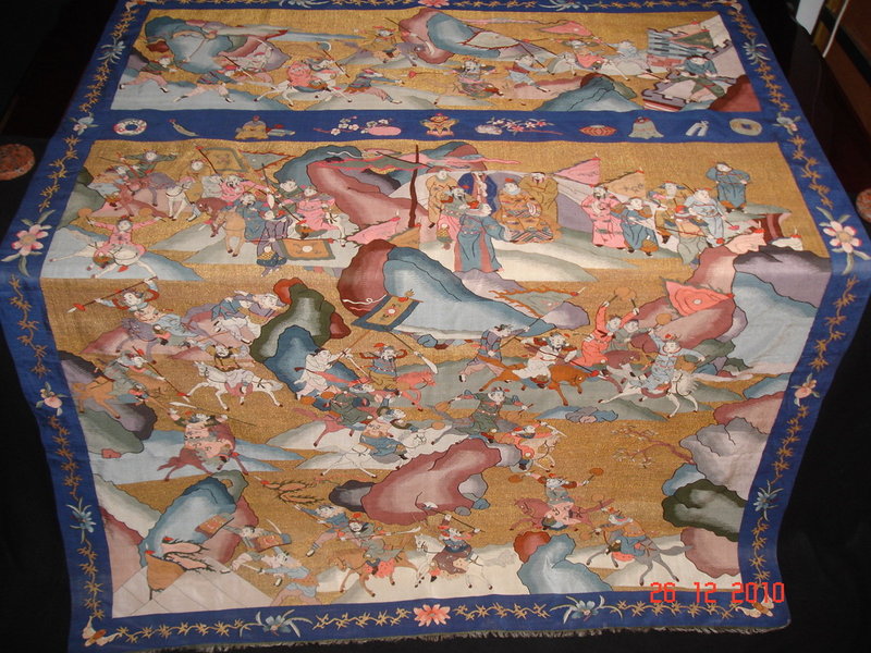 Antique Chinese Kesi Woven Pictorial Tapestry, 19th C