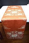 Antique Chinese embroidered silk tapestry, chair cover