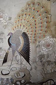 Antique Chinese Suzhou embroidered silk tapestry