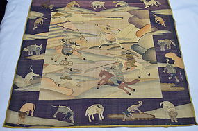 Antique Chinese kesi / kossu pictorial silk tapestry
