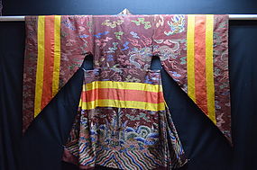 Antique Tibetan Monastic robe- Chinese brown silk