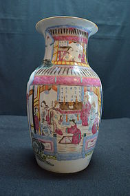 Antique Chinese famille rose porcelain vase,19th C