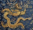 Antique Chinese embroidered summer dragon silk robe