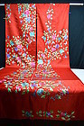 Antique Chinese embroidered silk for Manchu long robe