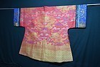 Antique Chinese dragon silk robe w/ embroidered sleeves