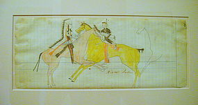 Plains Ledger Drawing - Kaw Indian